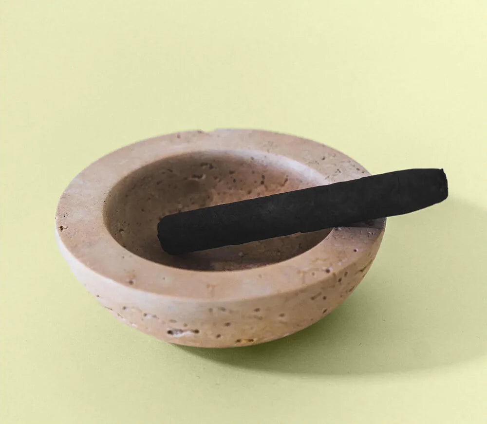 Beige travertine ashtray kitchen