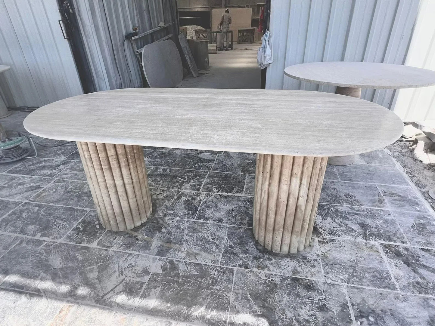 Modern Oval Stone Dining Table