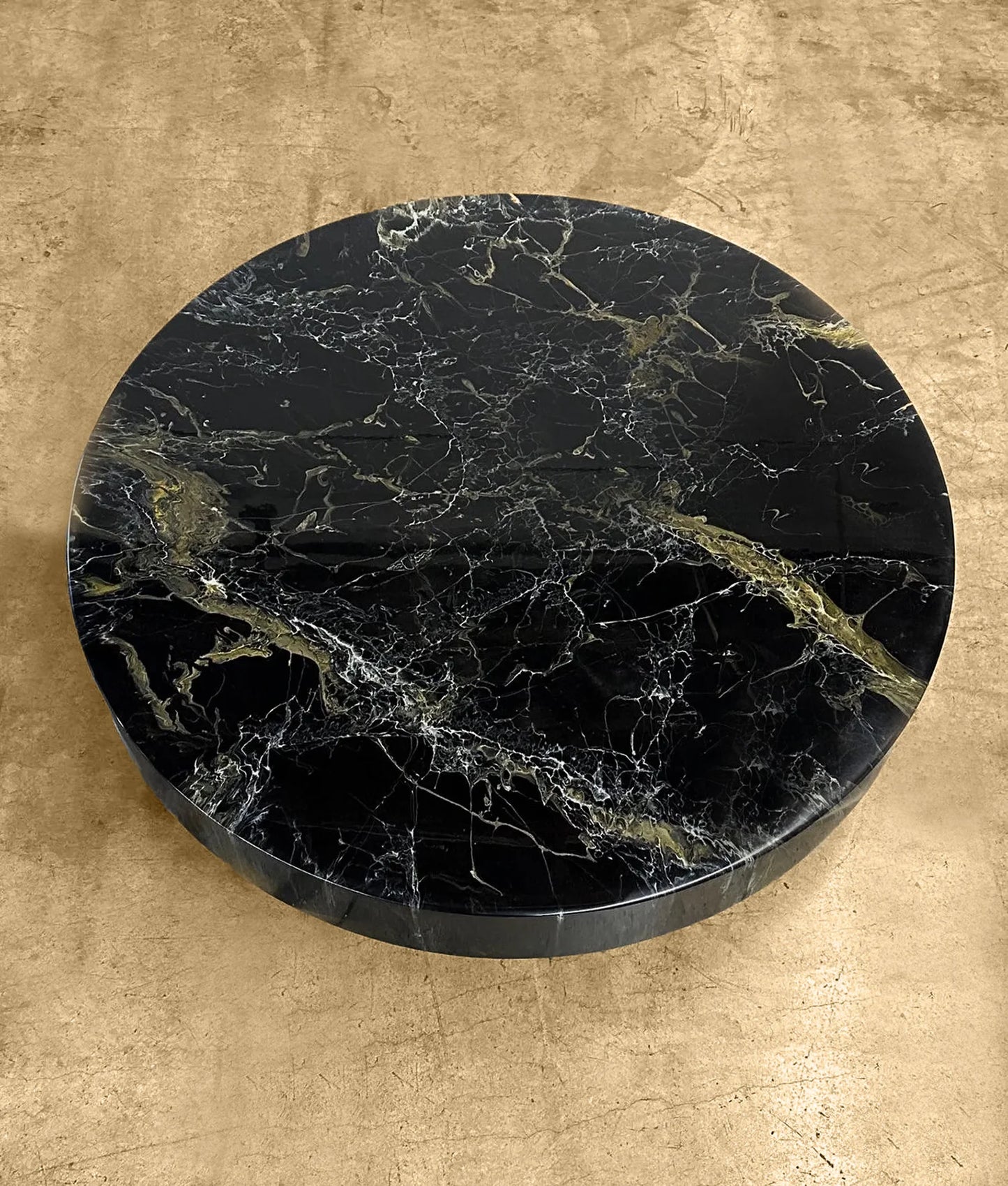 Black Circular Marble Coffee Table