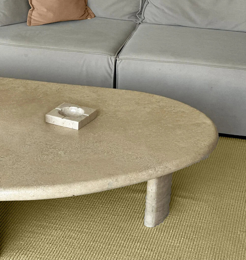 Travertine Custom Coffee Table Oval