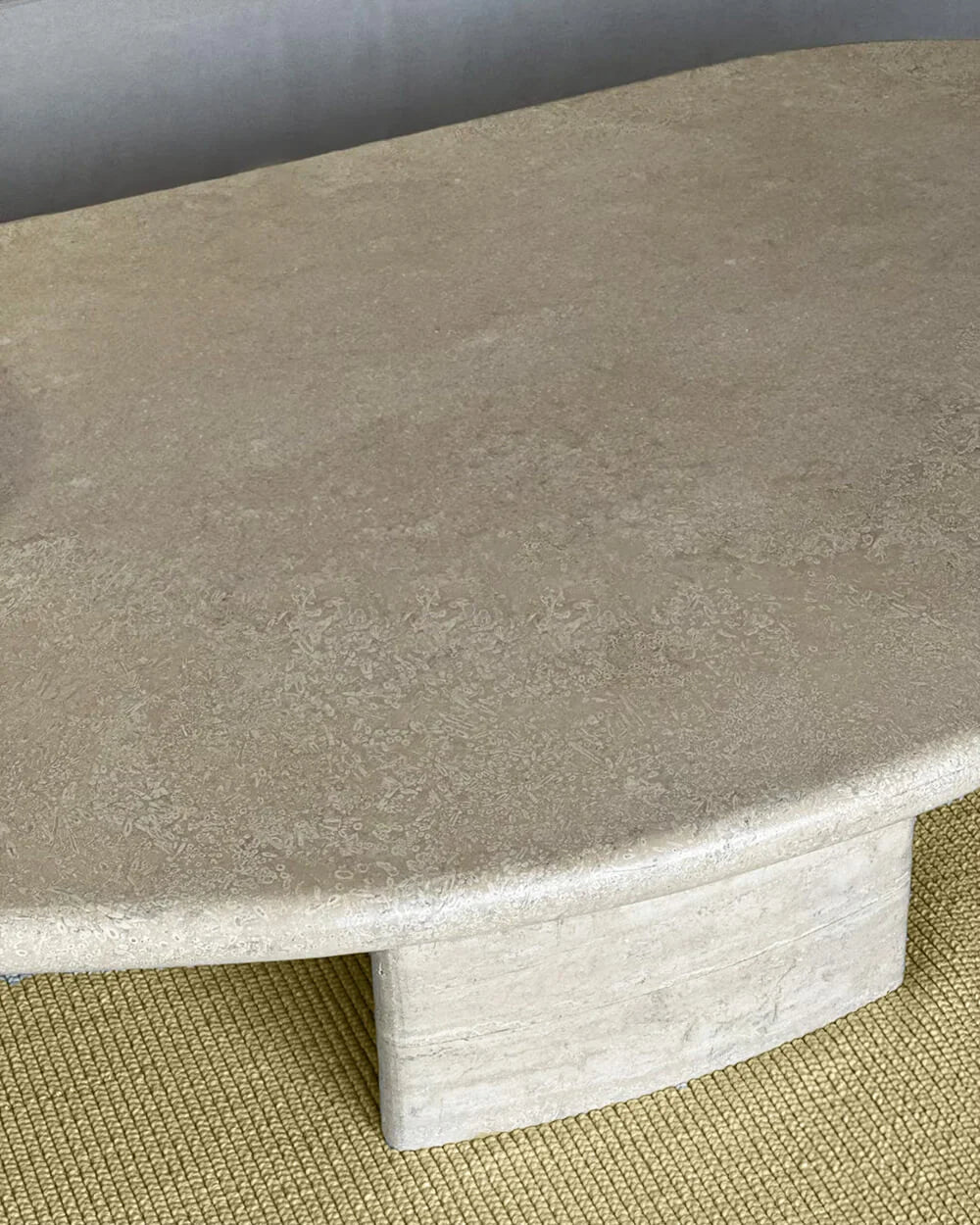 Travertine Custom Coffee Table Oval