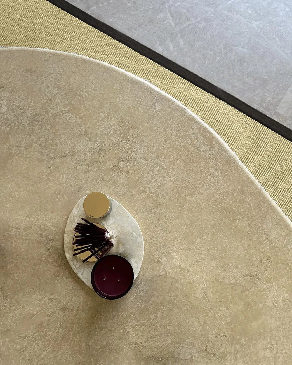 Travertine Custom Coffee Table Oval