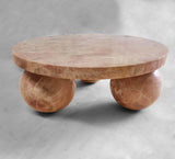 Pink Onyx Marble Round Coffee Table