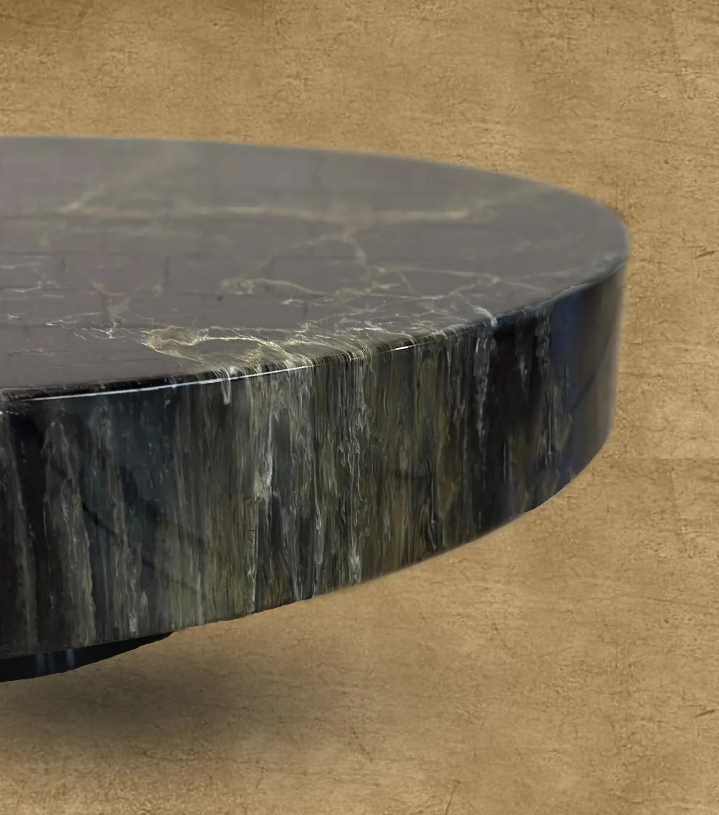 Black Circular Marble Coffee Table