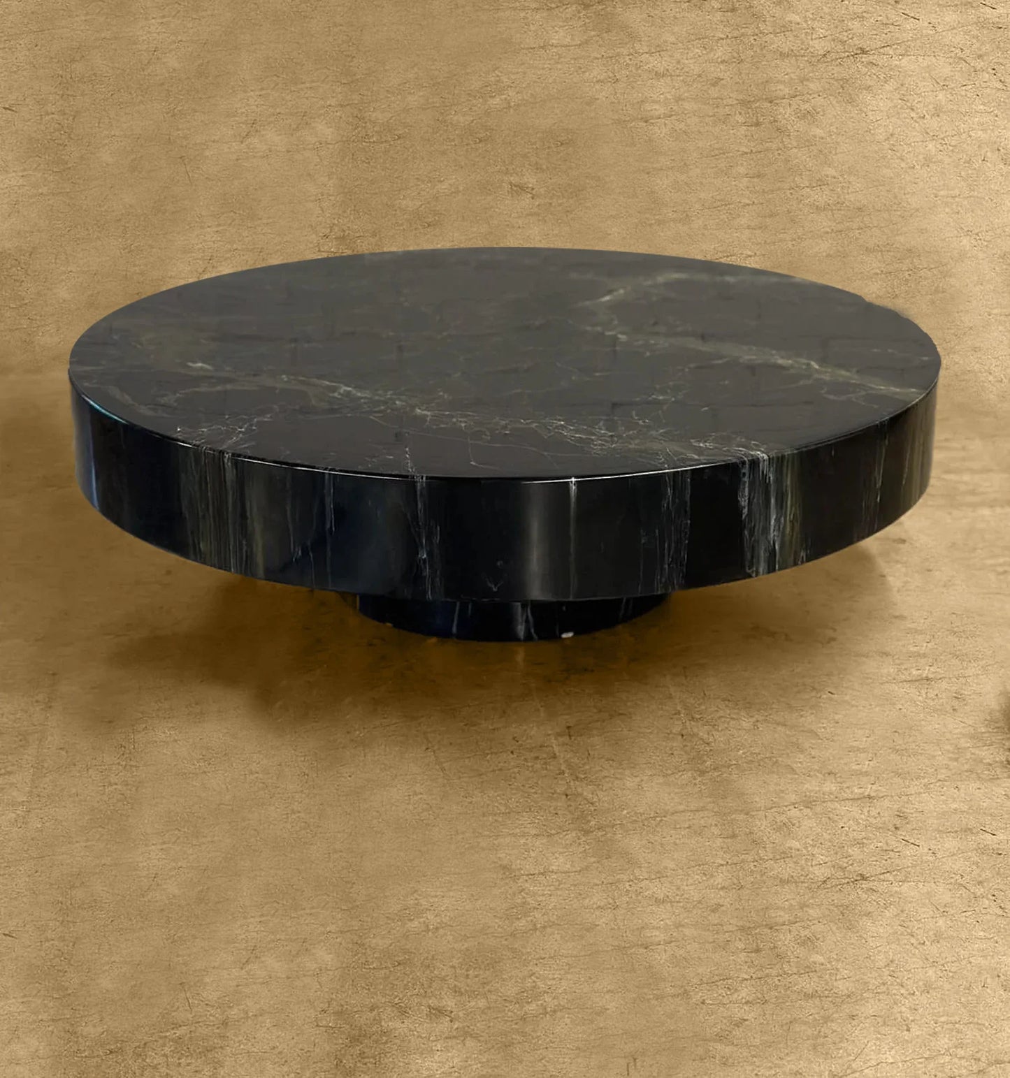 Black Circular Marble Coffee Table