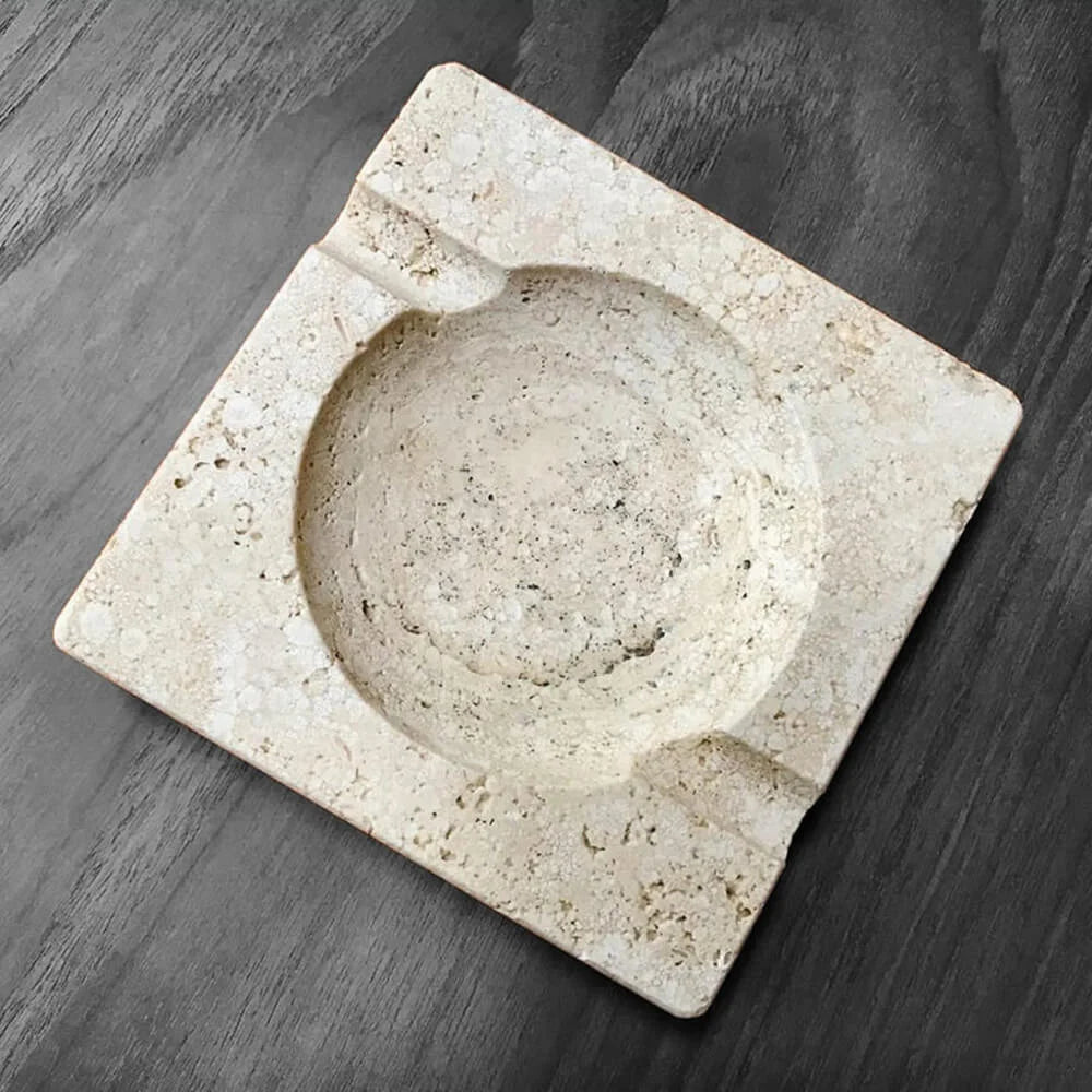 Square stone dish with a heart shaped