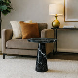 Beige Round Side Table