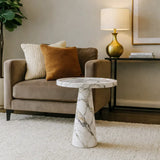 Beige Round Side Table