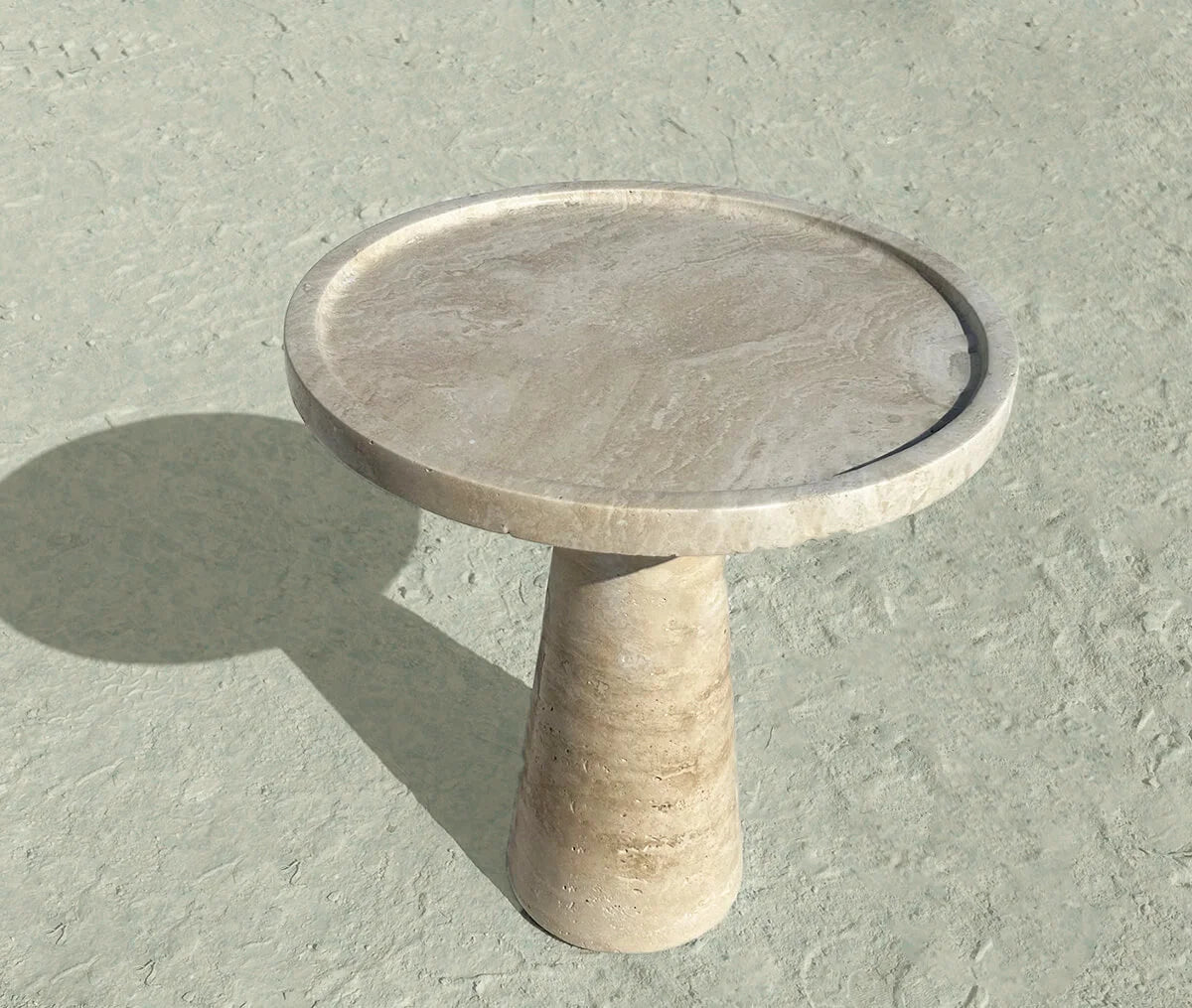 Beige Travertine Marble Round Coffee Table
