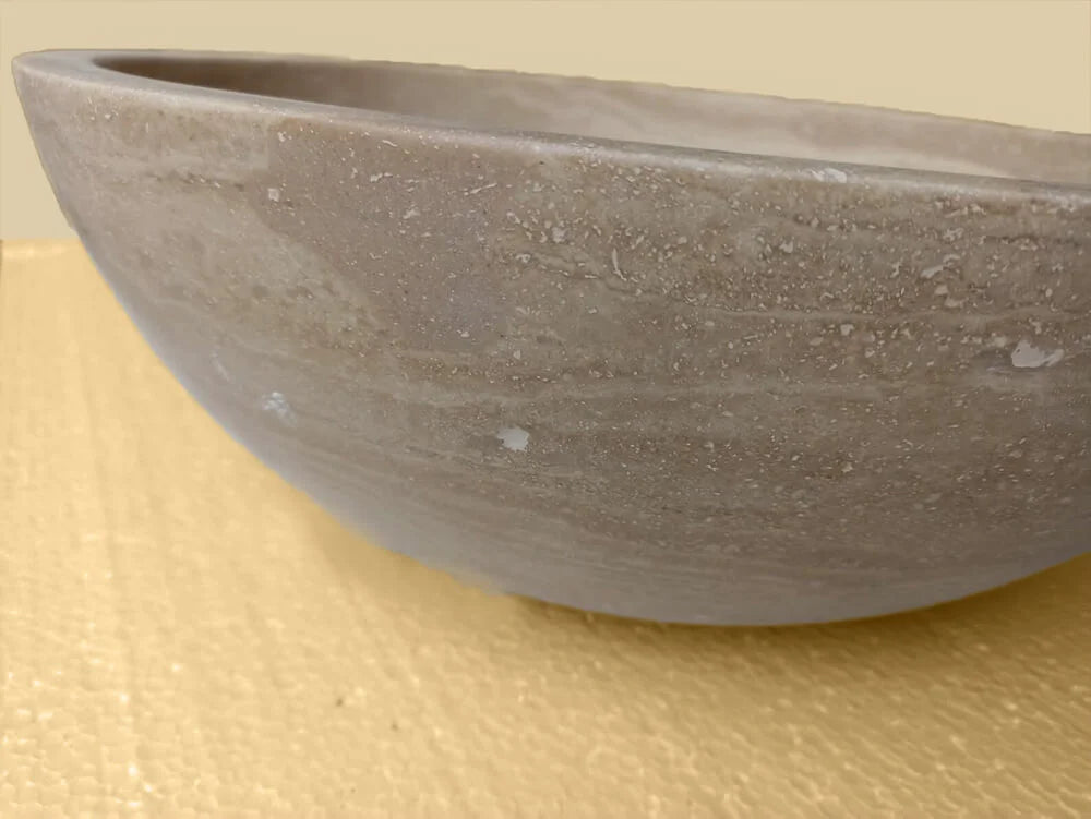 Beige Travertine Vessel Sink for bathroom