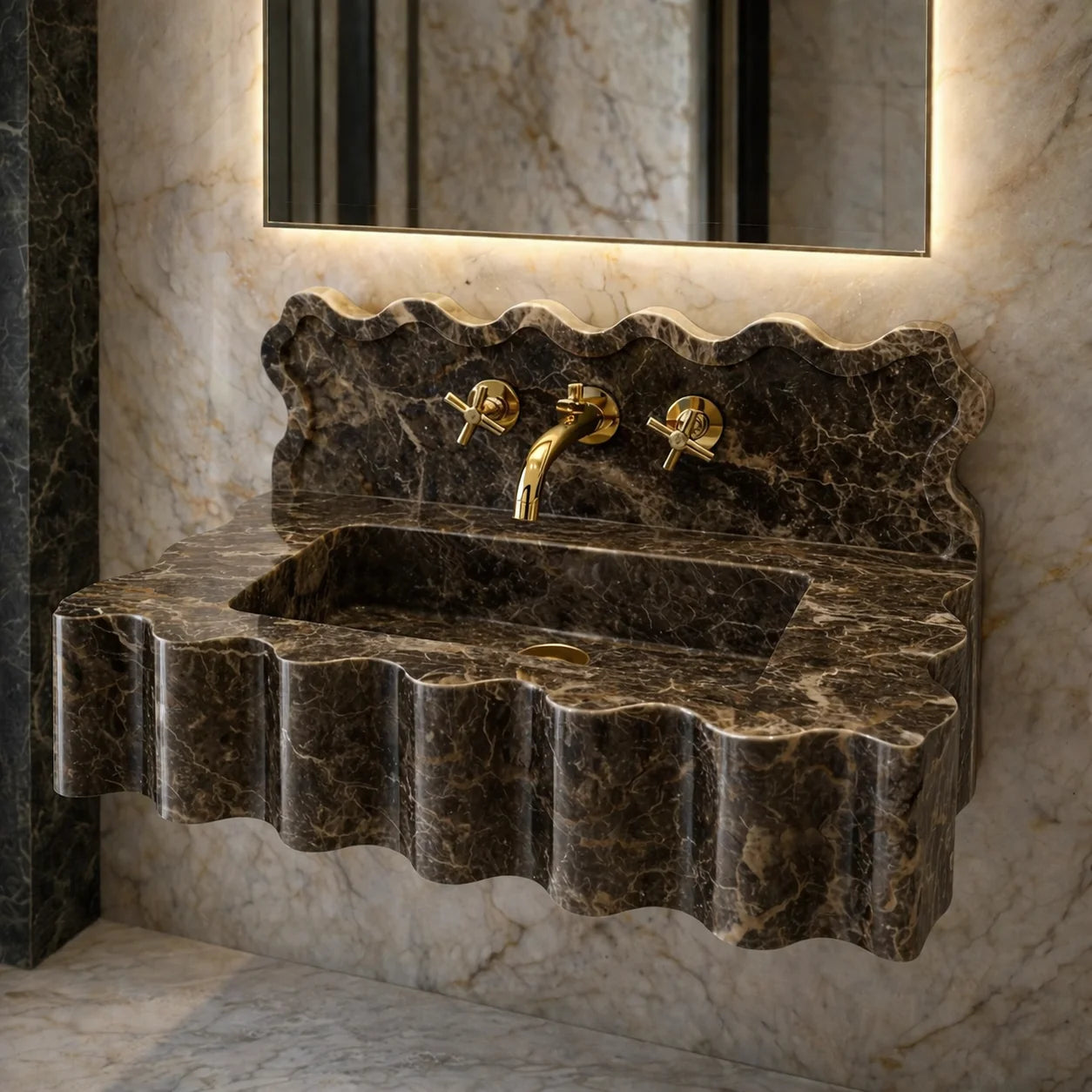 Carrara Marble Wall Mount Sink