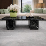 Emerald Arc Marble Coffee Table
