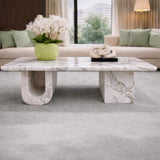 Emerald Arc Marble Coffee Table