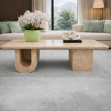 Emerald Arc Marble Coffee Table