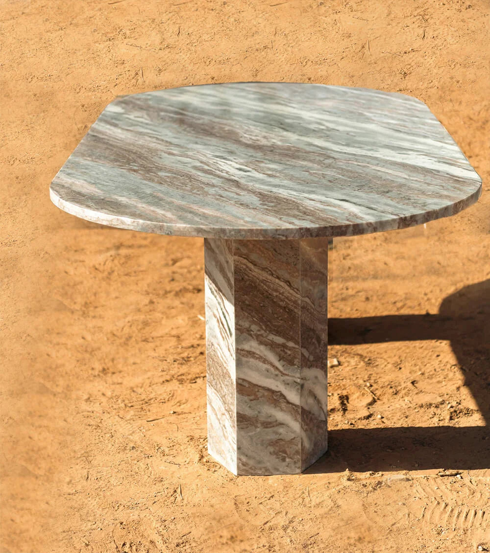 Fantasy Brown Marble Dining Table in UAE