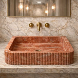 Fluted Stone Bathroom Sink