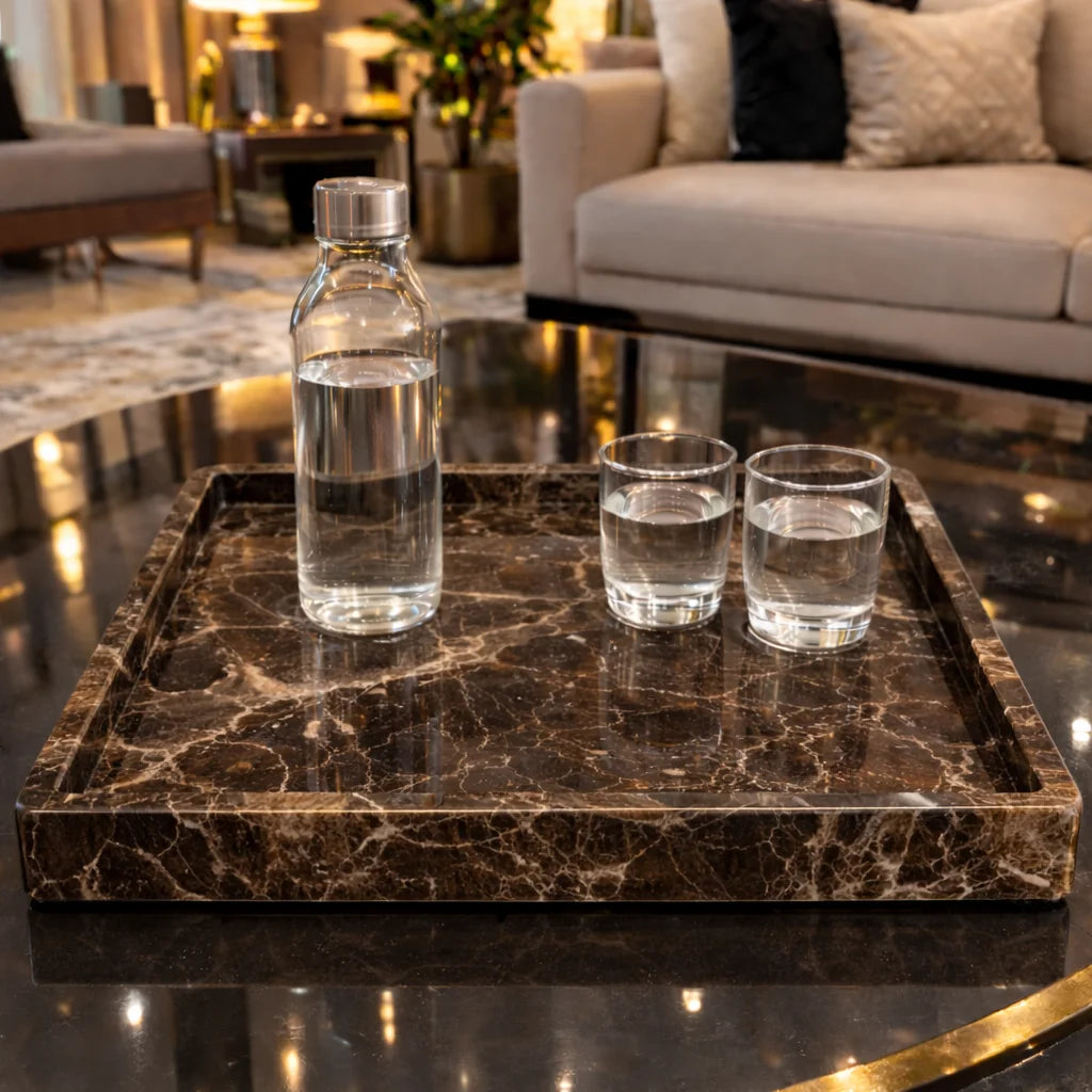 Gold Touch Marble Tray