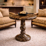 Gold Marble Pedestal coffee Table