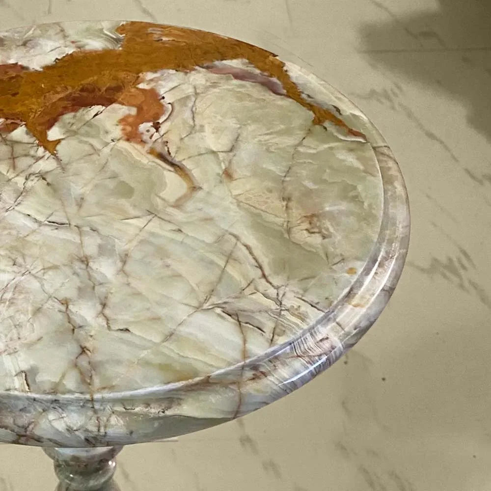 handcrafted onyx marble side table living room