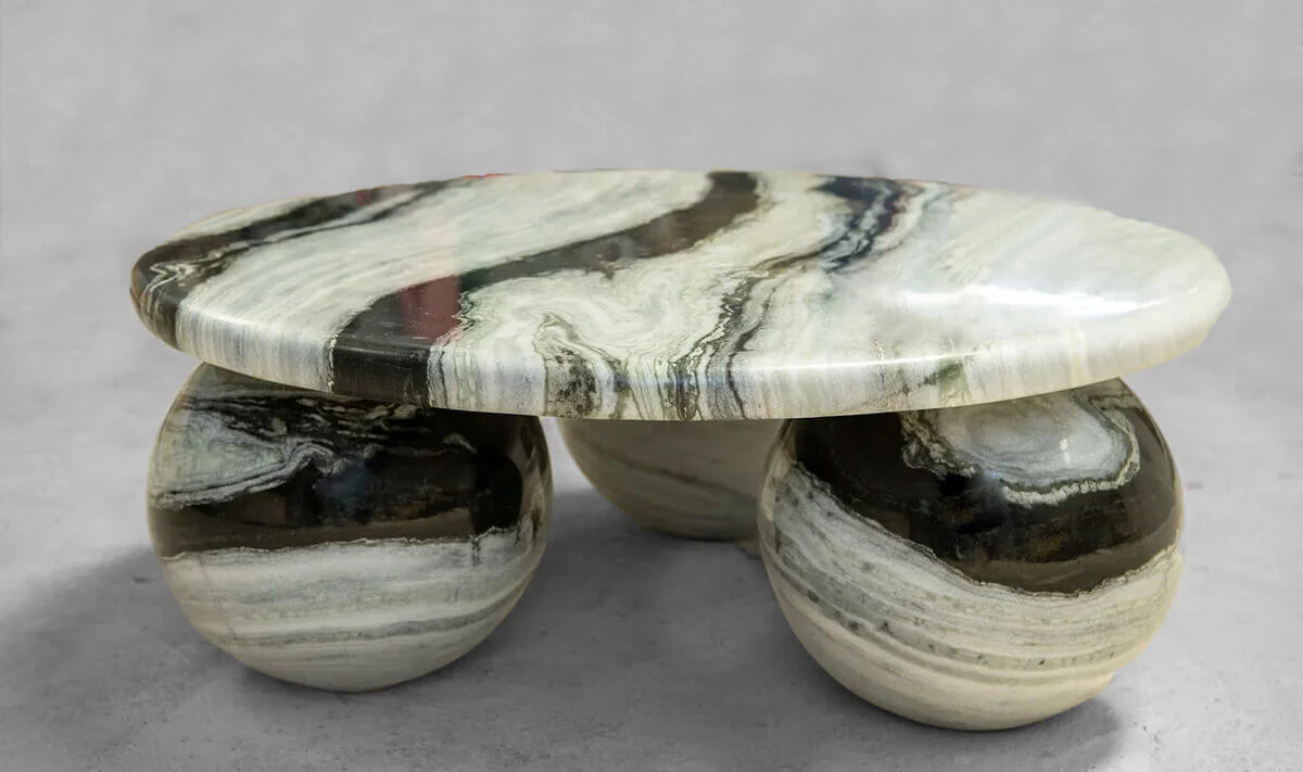 Jungle green and white Marble Coffee Table