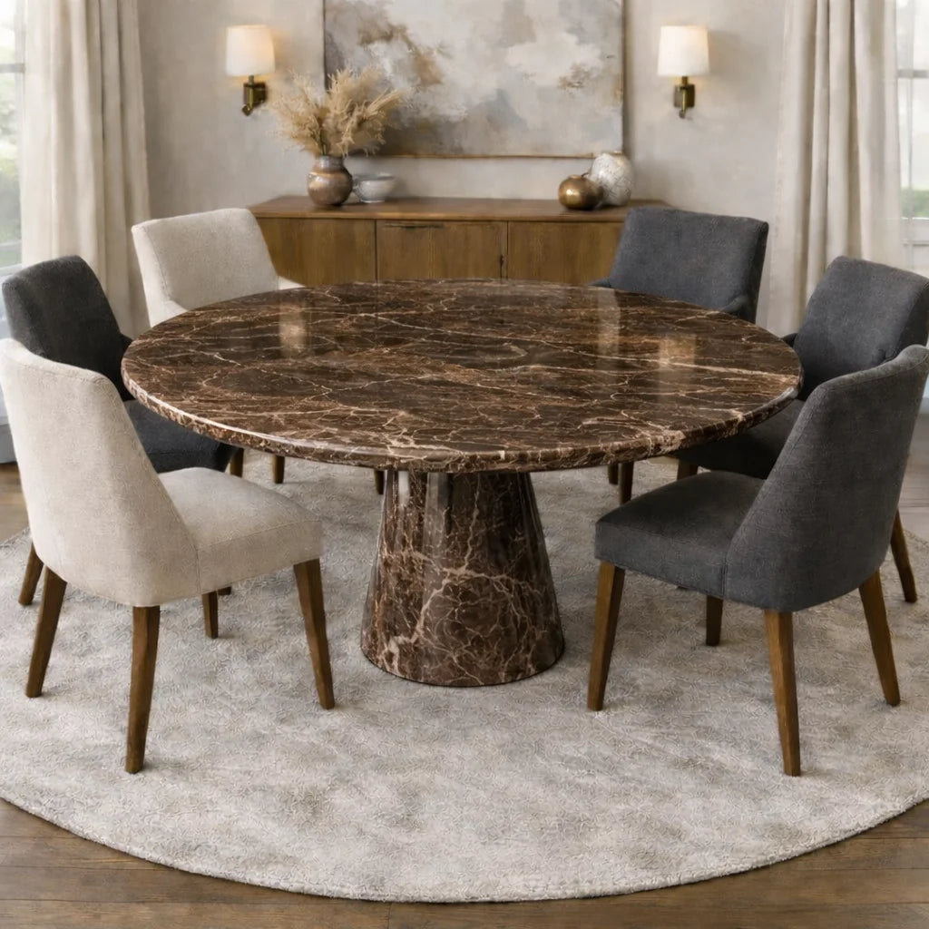 Luna Marble Round Dining Table