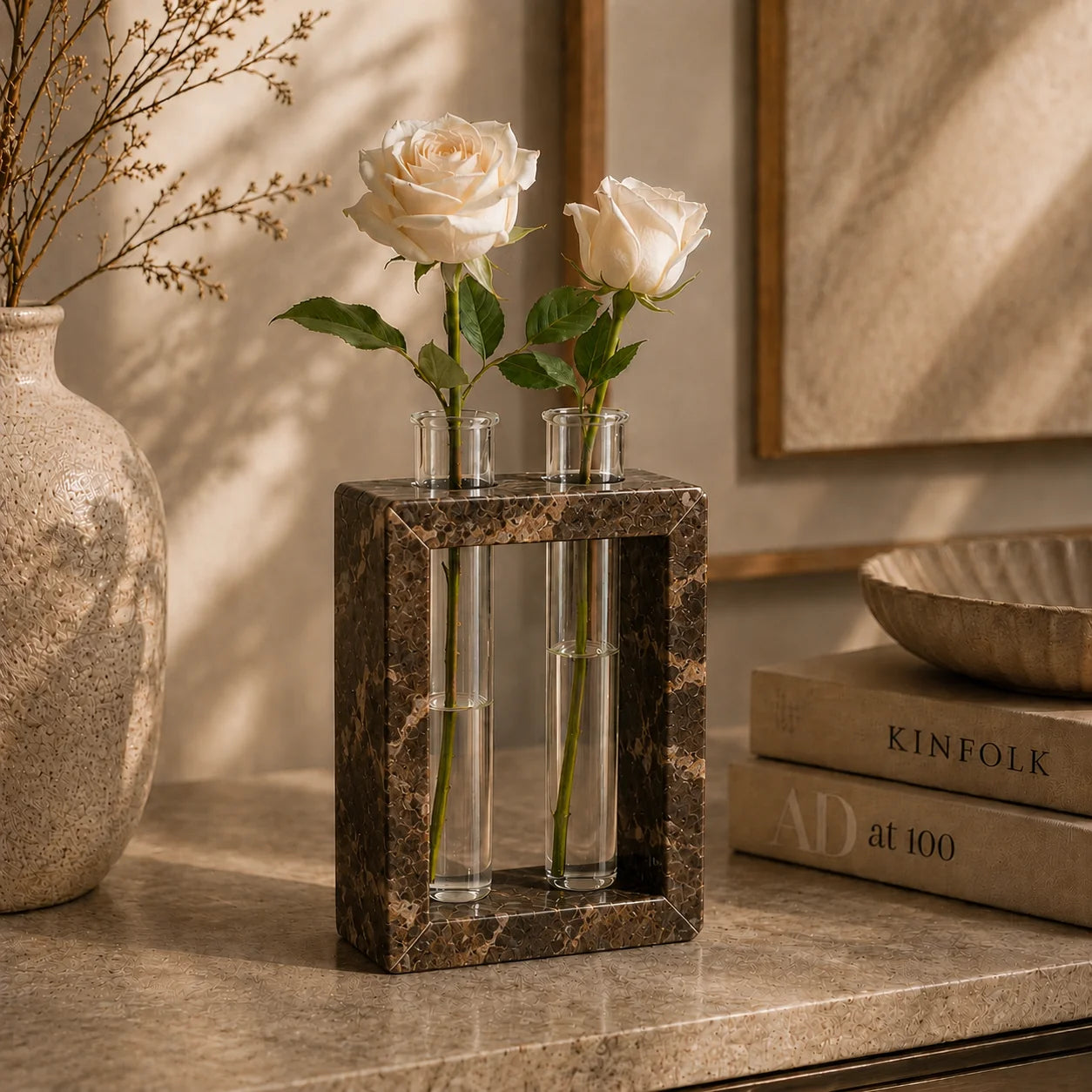 Luxe Marble Frame Bud Vase