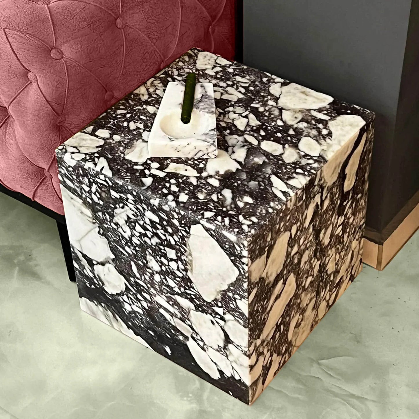 Luxury Calcatta Purple Marble Side Tables