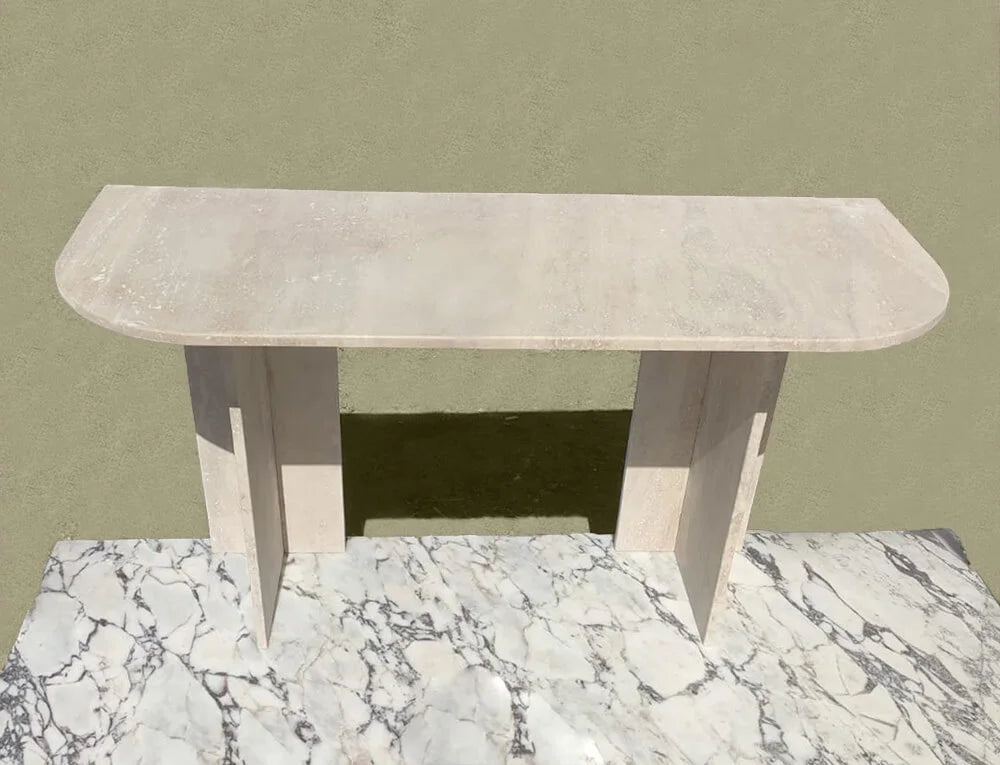 Luxury Travertine Marble Side Table in dubai