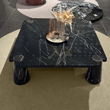 modern black marble square coffee table living room