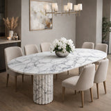 Modern Oval Stone Dining Table