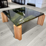 natural marble square coffee table