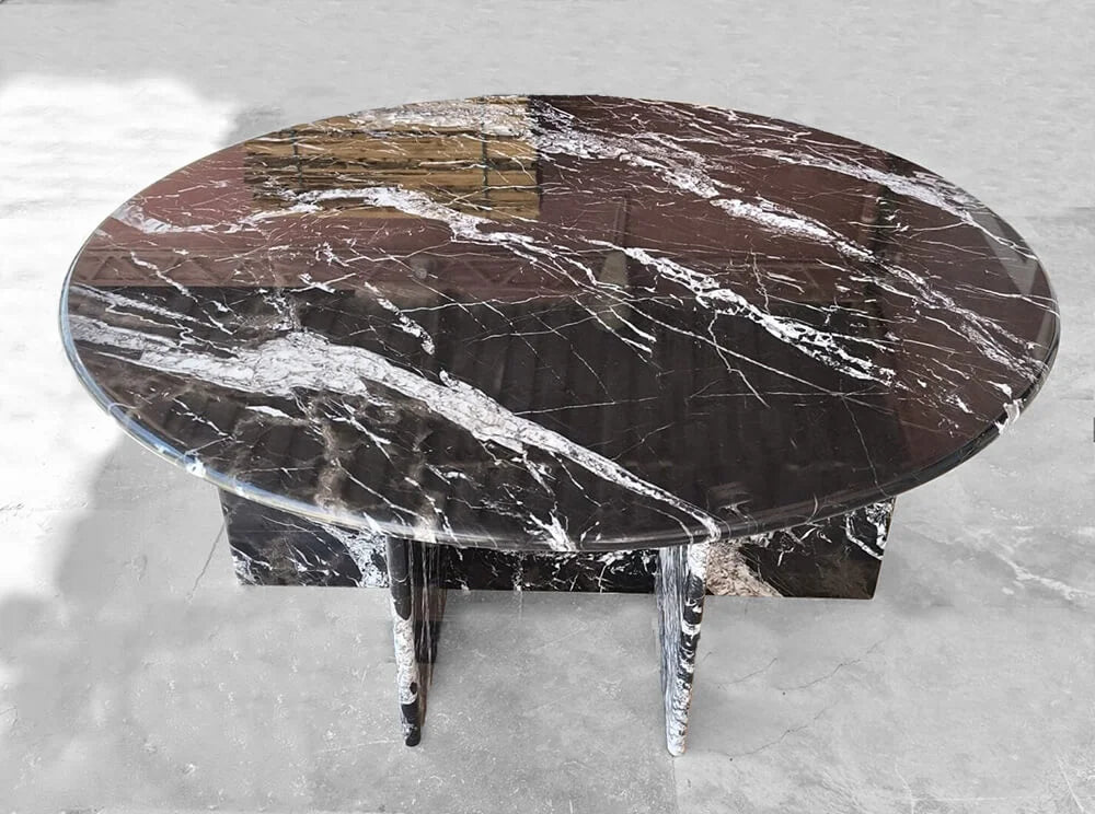 Nero Marquina Marble Console Coffee Table