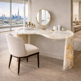 Aurelia Curve Marble Console Table