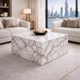 Plinth Carrara Marble Coffee Table