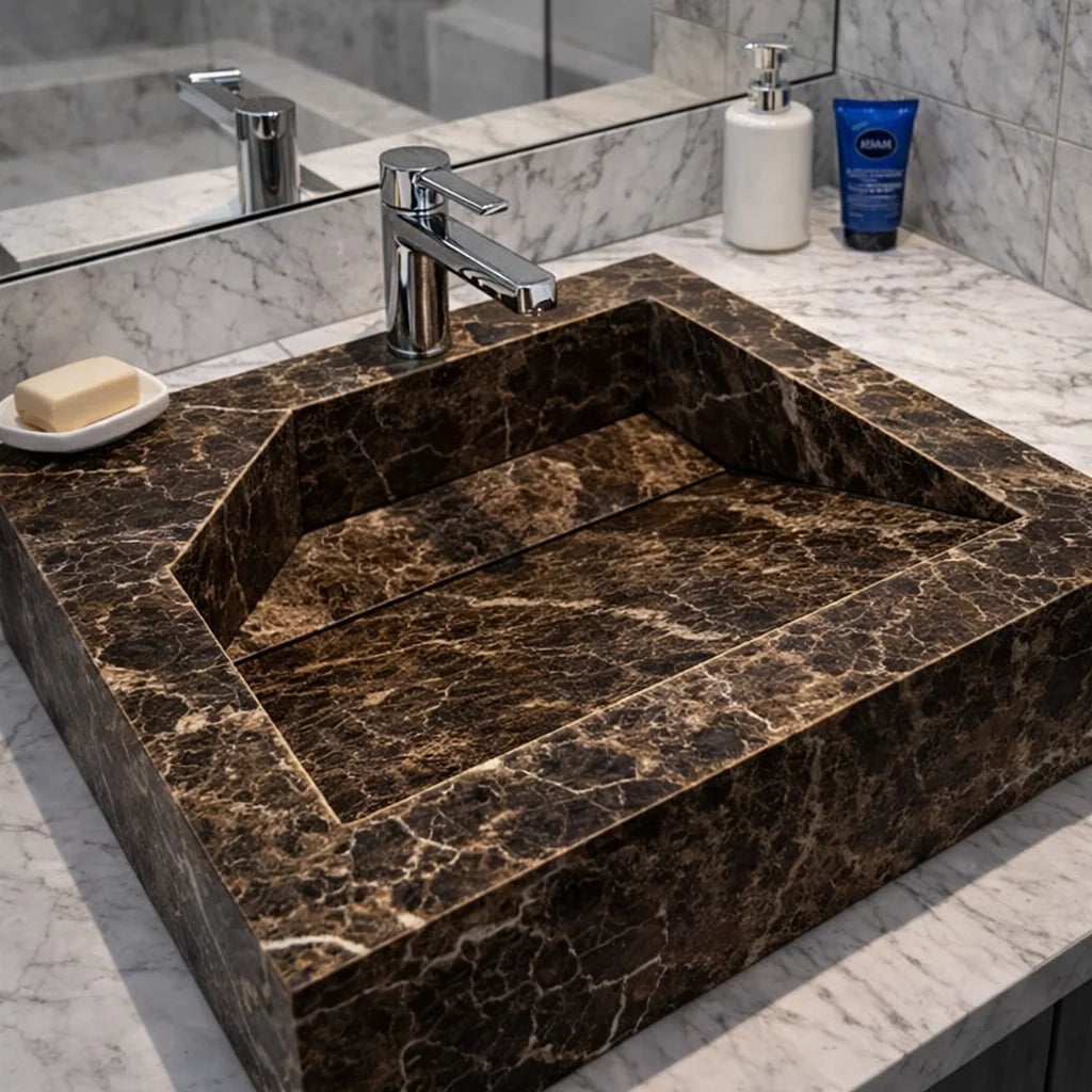 Rectangle Stone Bathroom Sink