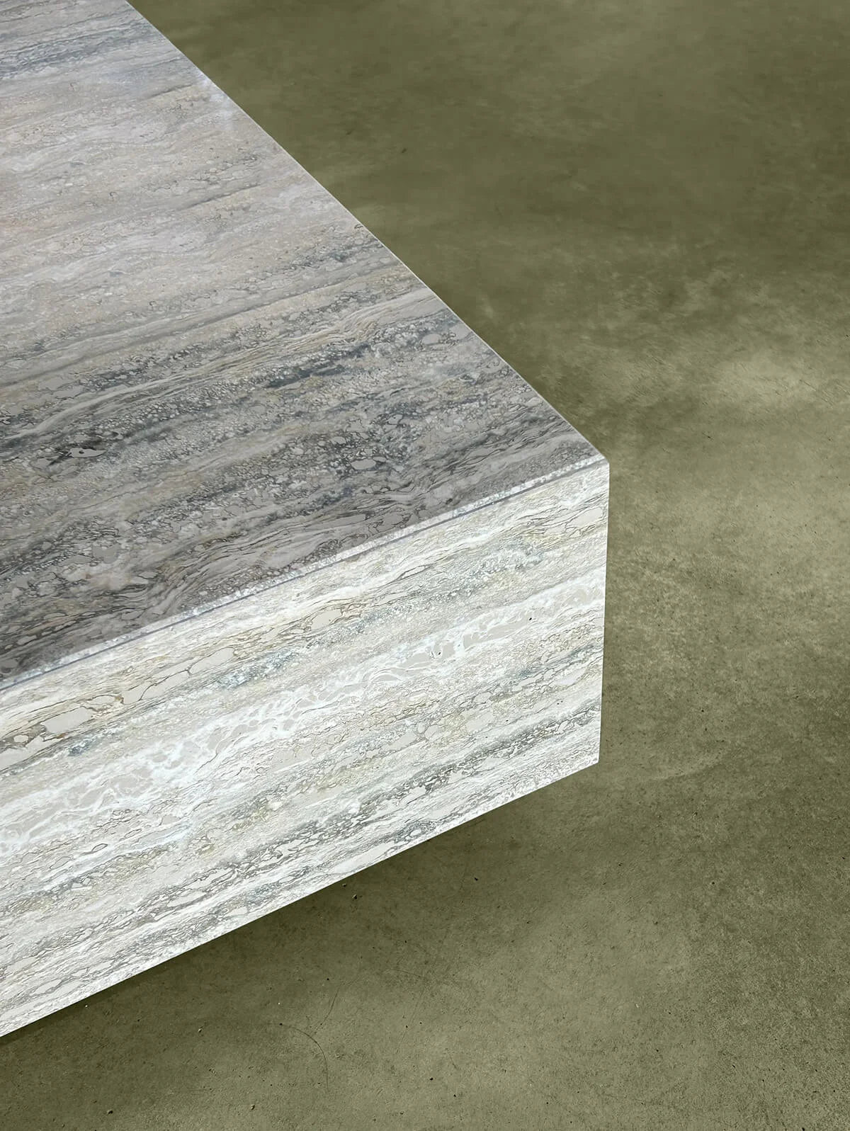 Rectangular Grey Travertine Coffee Table