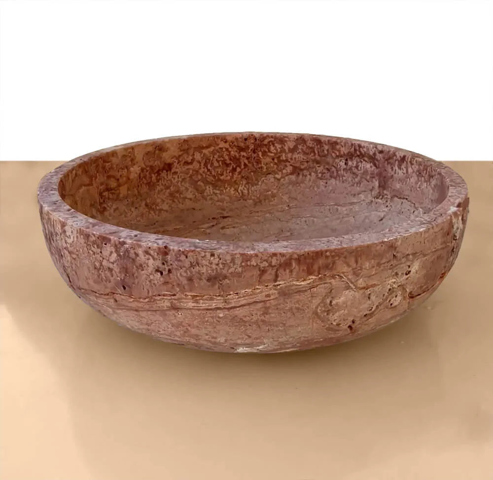 Red Marble Decorative Bowl