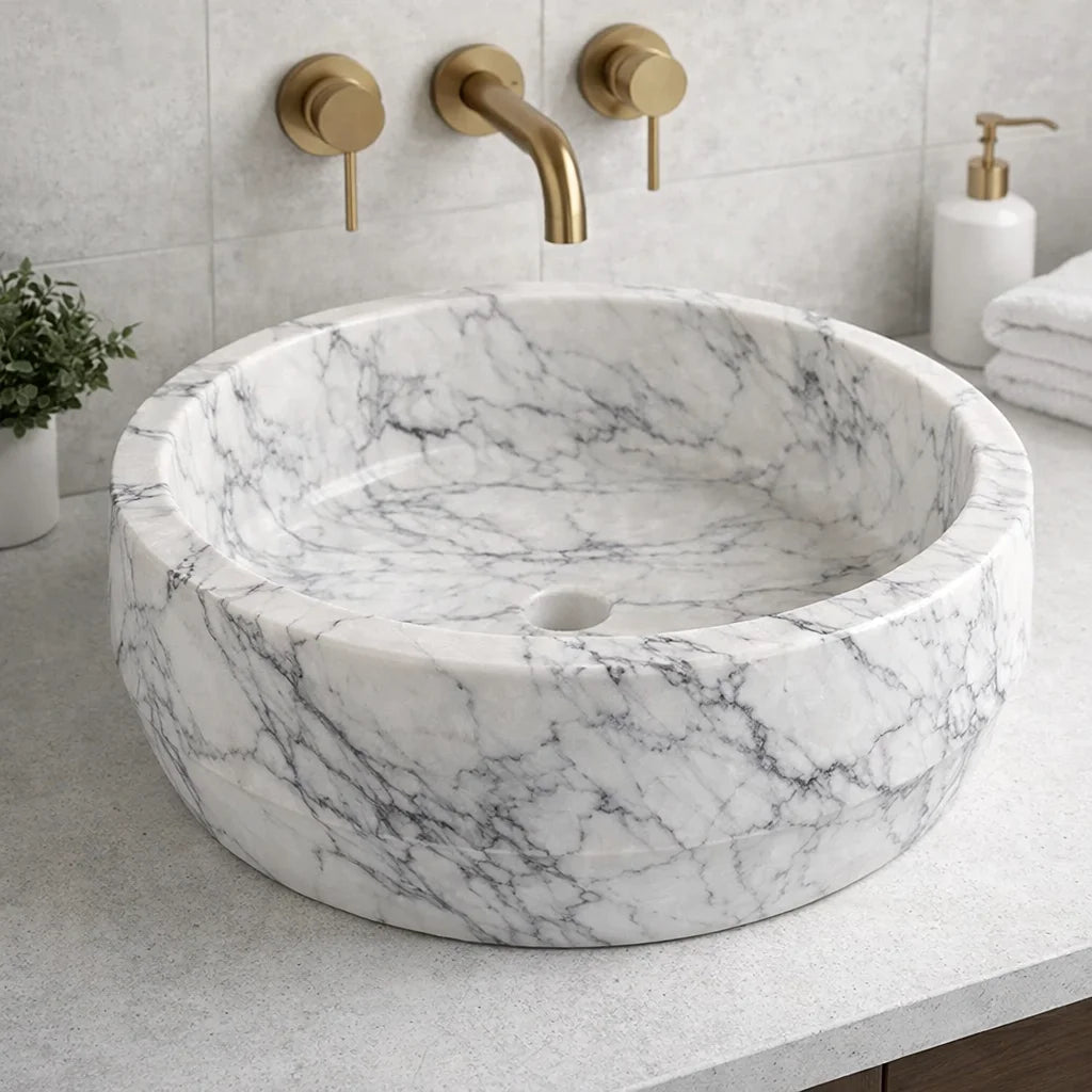 Round Silver sink for kitchen