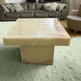 square onyx coffee table living room