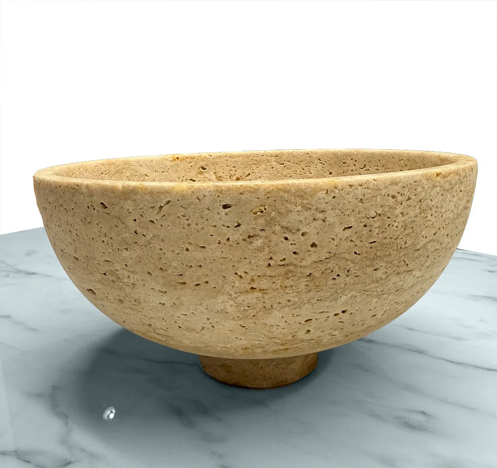 Travertine round bowl in uae