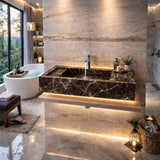 Tundra Grey Marble Bathroom Sink