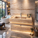 Tundra Grey Marble Bathroom Sink