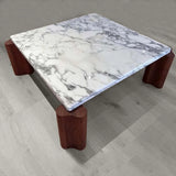 white marble square coffee table