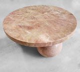 Pink Onyx Marble Round Coffee Table
