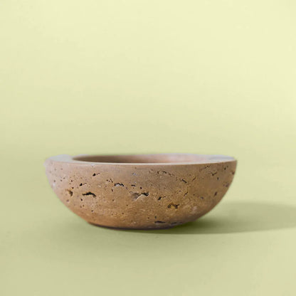 Beige travertine ashtray outdoor