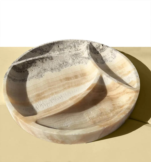 Dry Fruits Round Onyx Marble Tray in Dubai