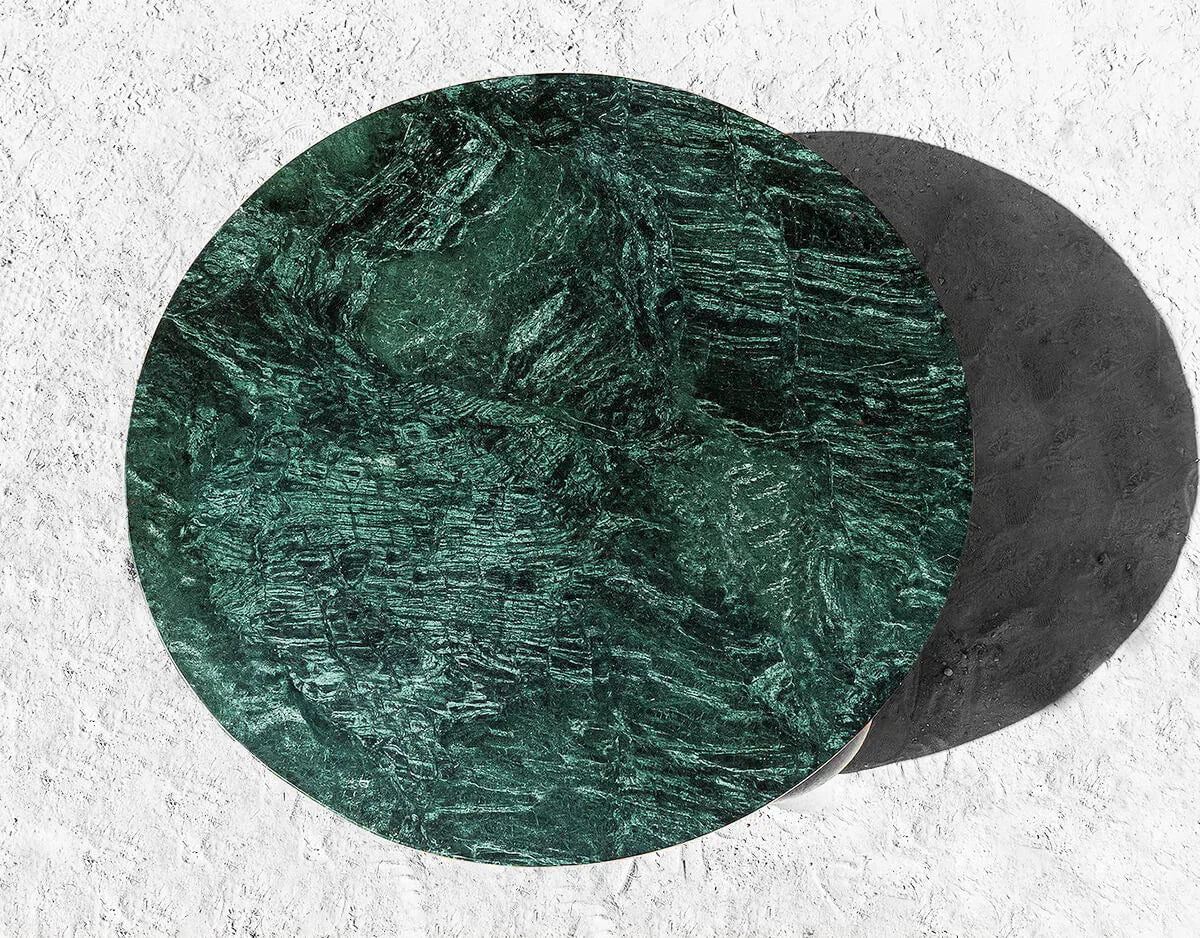 Green Marble coffee table with boll Lage