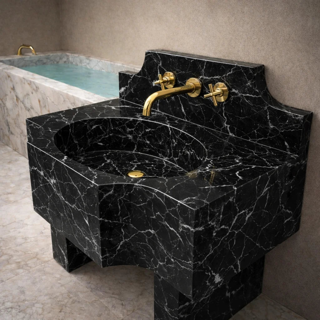 Luxurious marble bathroom sink