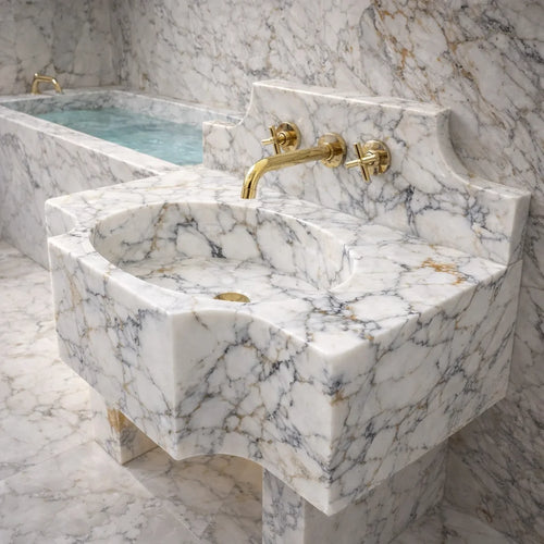 Luxurious marble bathroom sink