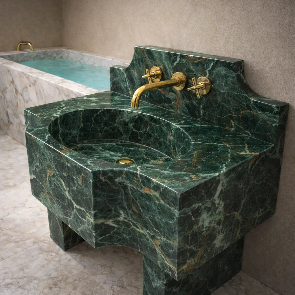 Luxurious marble bathroom sink